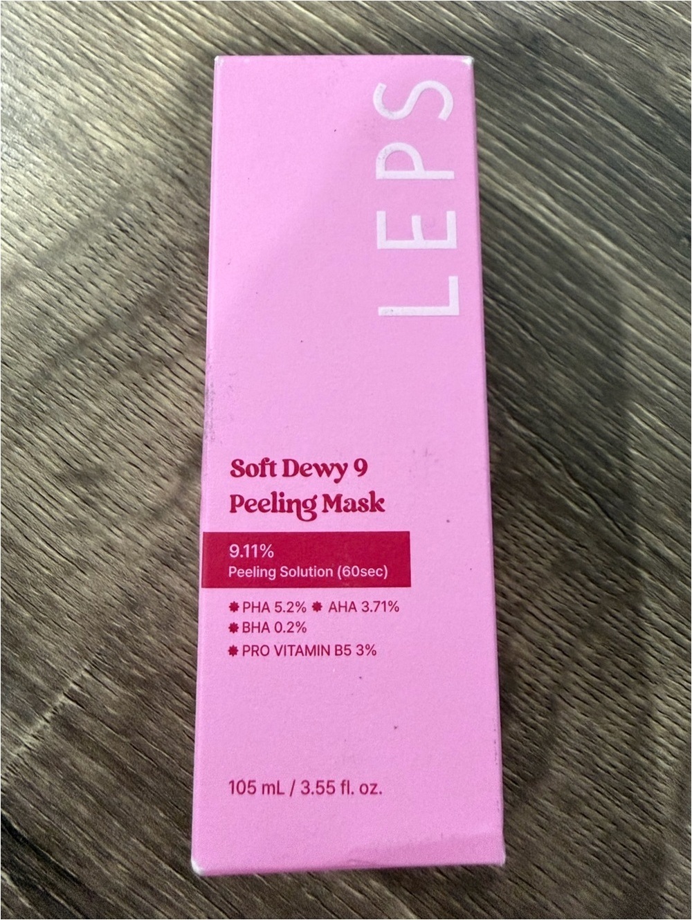 LEPS Soft Dewy 9 Pink Wash Off Face Mask NEW